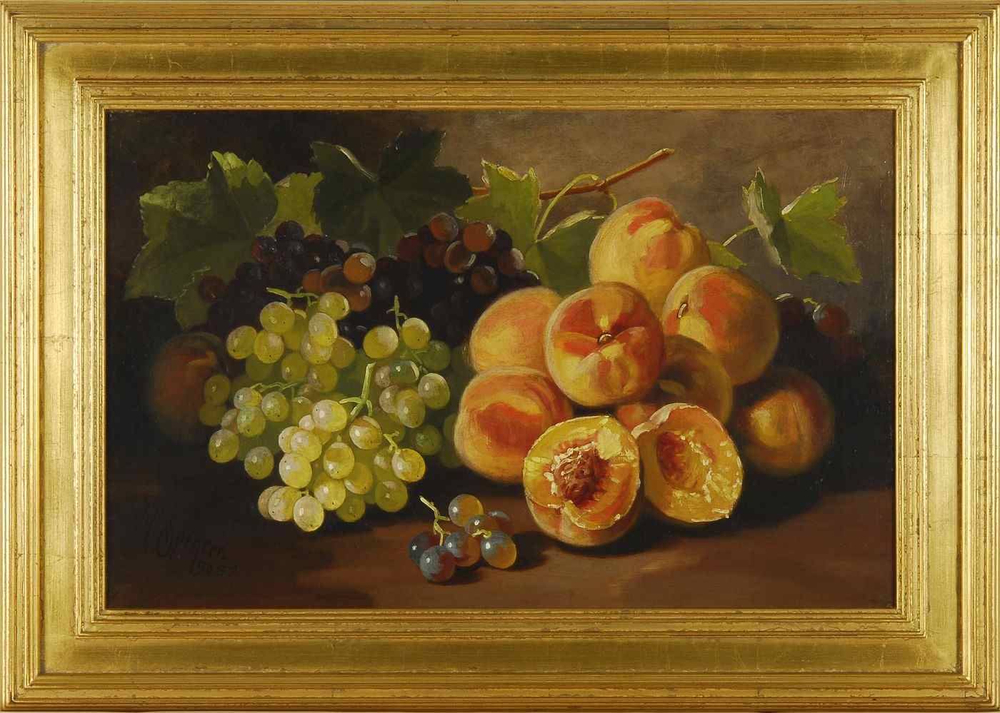 Appraisal: JOHN CLINTON SPENCERAmerican - Still life with grapes and peaches