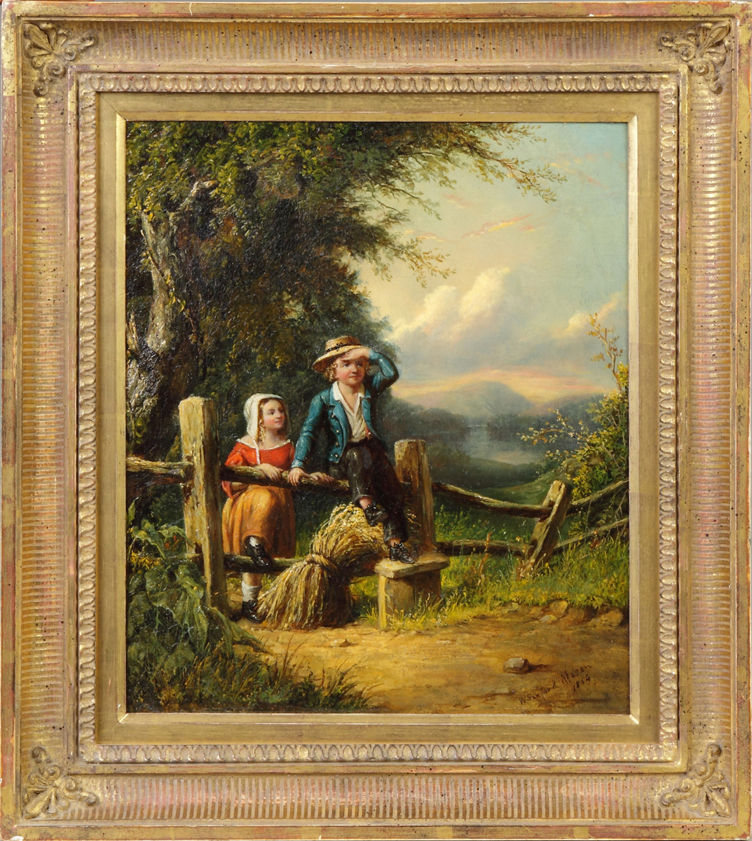 Appraisal: William Sanford Mason American - Children in Landscape Sgn Lower