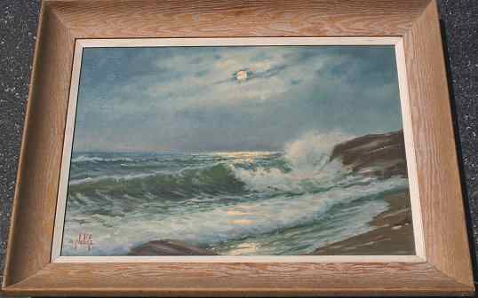 Appraisal: NELKE Alexander American th C Nocturnal crashing surf O C