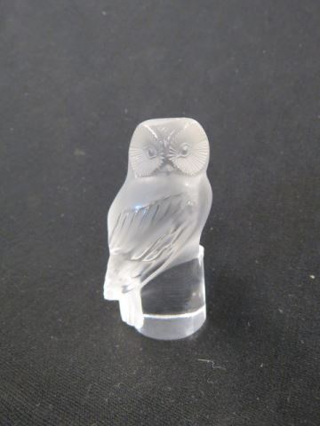 Appraisal: Lalique French Crystal Figurine of an Owl signed excellent