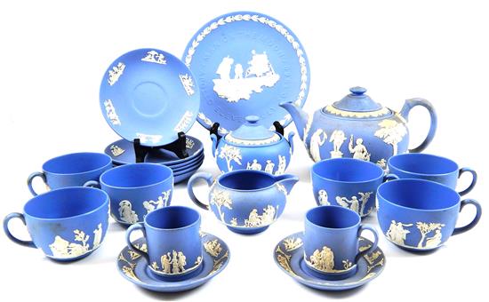 Appraisal: Mid- th C Wedgwood Jasparware twenty pieces of powder blue