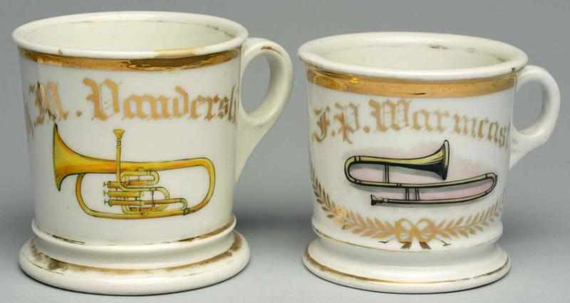 Appraisal: Lot of Musician Shaving Mugs Includes one with a trombone