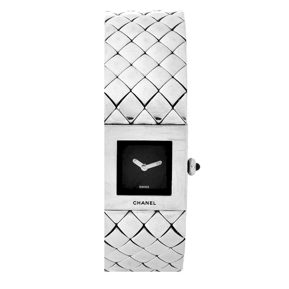 Appraisal: Chanel Matelasse Watch Chanel Matelasse Watch Silver tone stainless steel