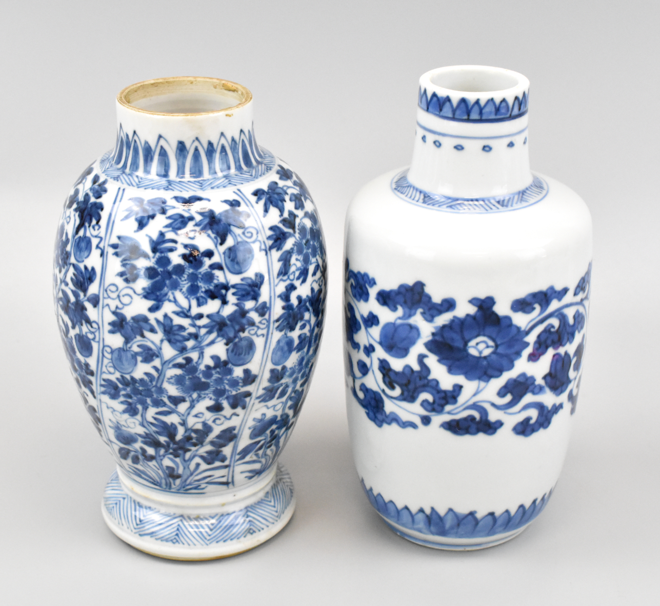 Appraisal: Two Chinese blue white vases dating from the Kangxi period