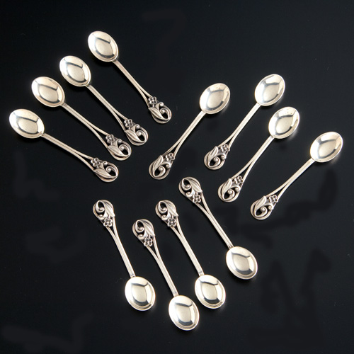 Appraisal: Georg Jensen Inc twelve sterling demitasse spoons designed by Alphonse