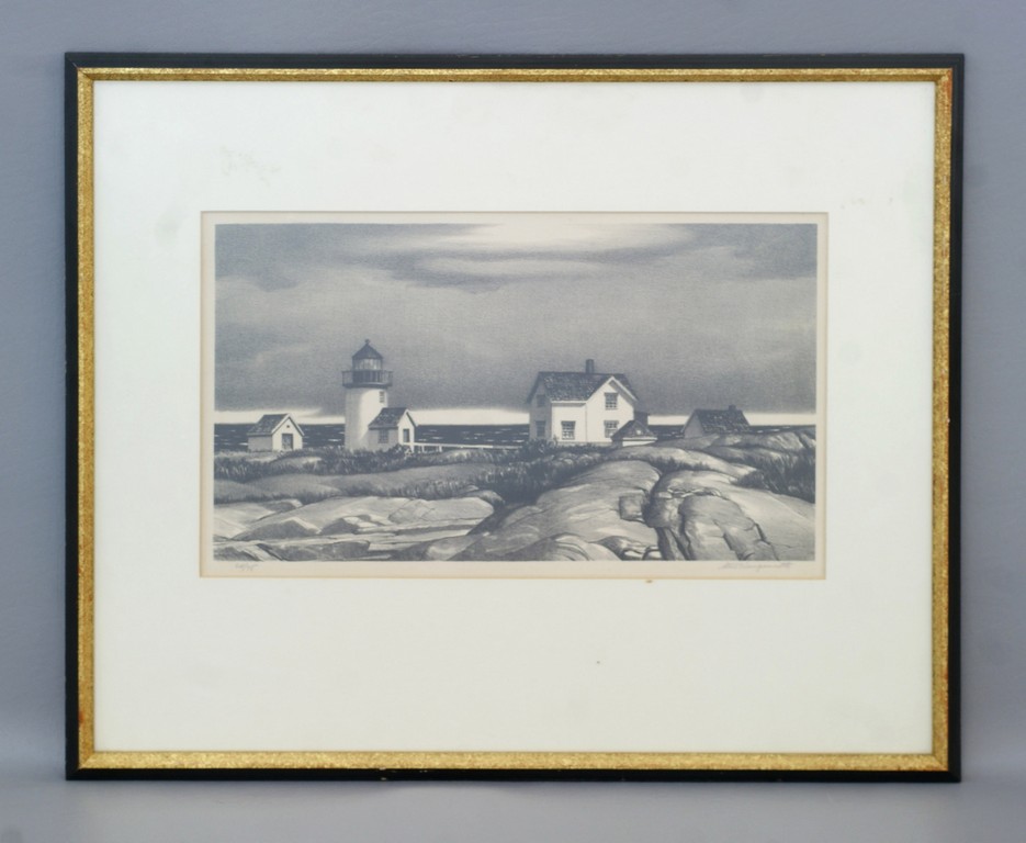 Appraisal: Stowe Wengenroth Anerican - Straitsmouth Light Stuckey- Lithograph image x