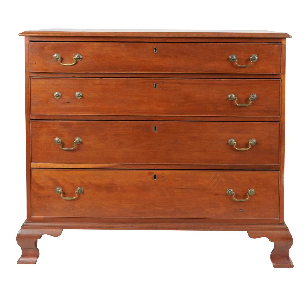 Appraisal: AMERICAN CHIPPENDALE-STYLE STYLE CHEST OF DRAWERSwith four drawers Condition missing