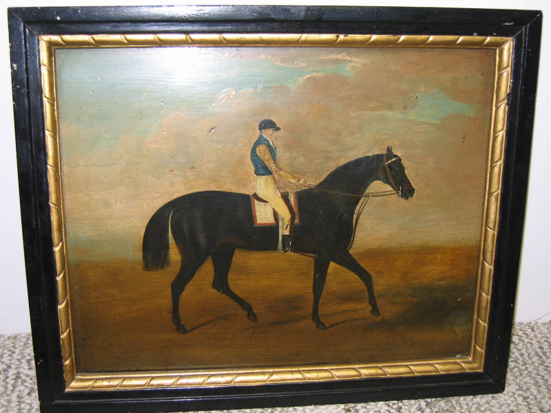 Appraisal: BRITISH SCHOOL TH CENTURY Pair of equestrian portraits each with