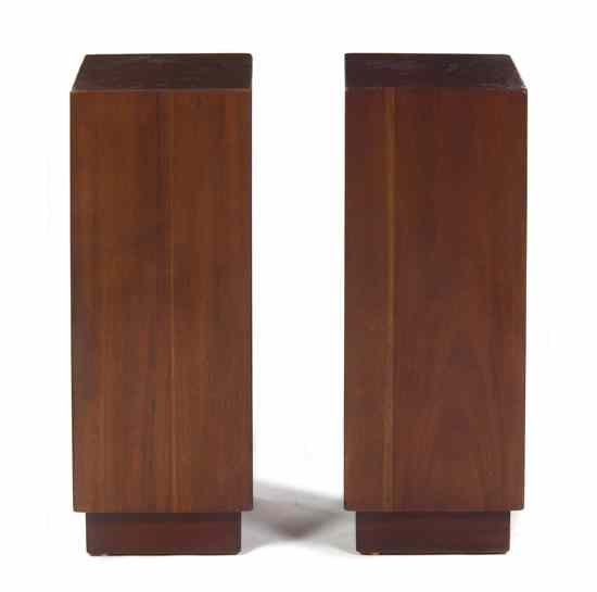 Appraisal: A Pair of Contemporary Mahogany Pedestals each of square form