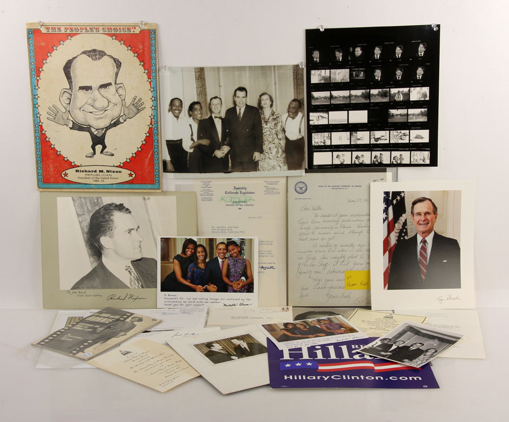 Appraisal: - Presidential Ephemera Presidential photographs signed Nixon photograph political letters