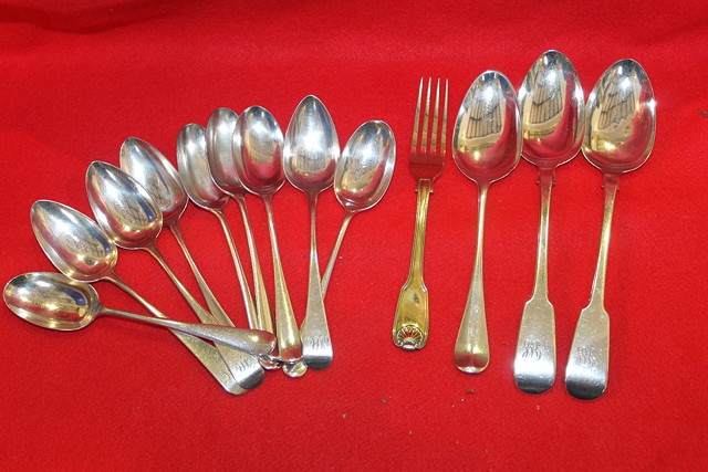 Appraisal: A COLLECTION OF VARIOUS TABLE AND DESSERT SPOONS together with