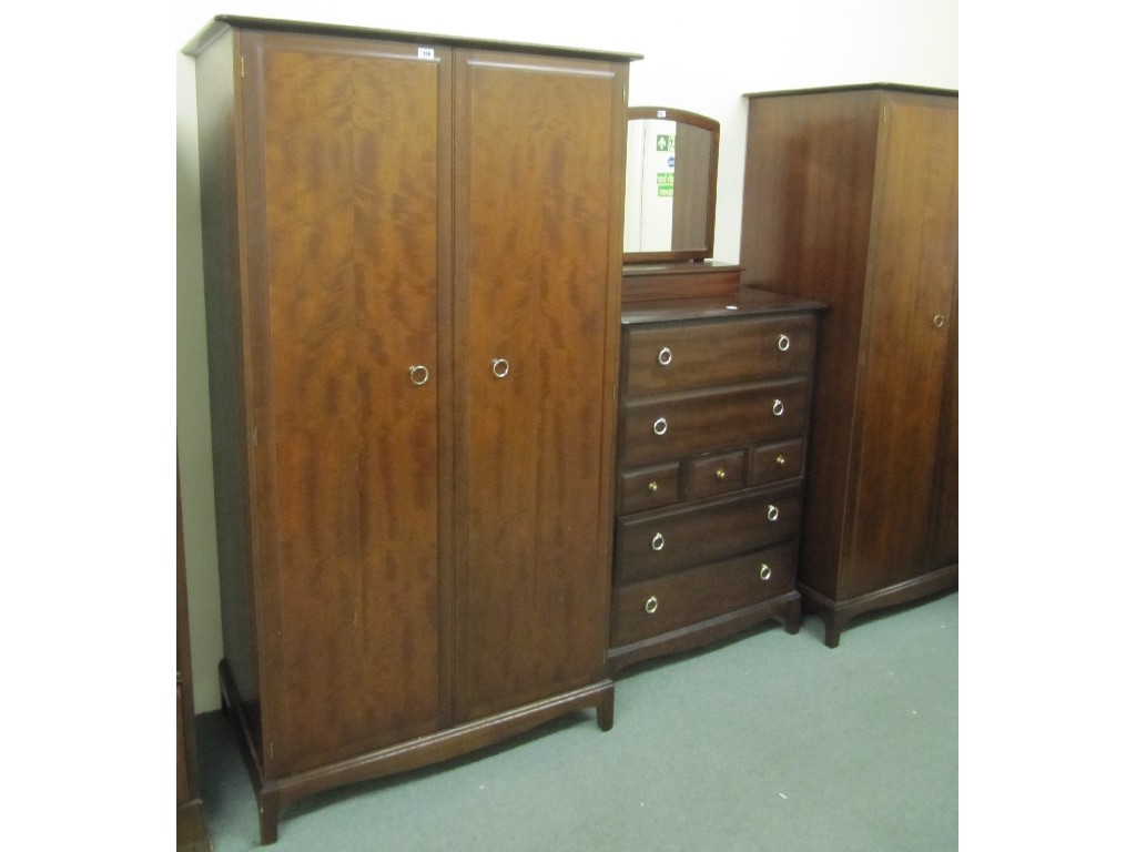 Appraisal: Stag bedroom suite nine pieces and bed ends