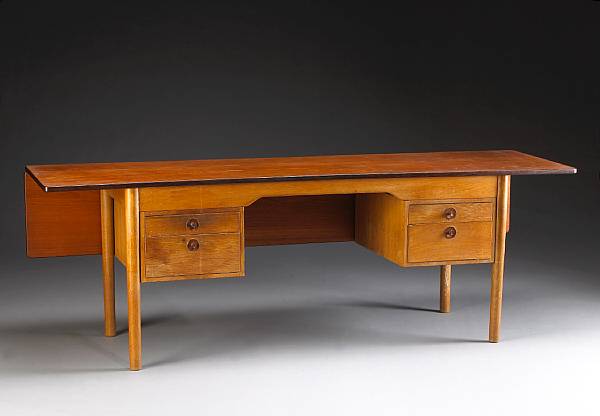 Appraisal: A Danish teak desk mid th century approximate height in