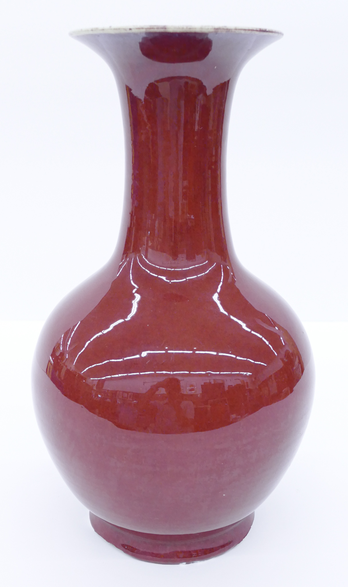 Appraisal: Chinese Qing Sang de Boeuf Vase ''x '' Deep oxblood