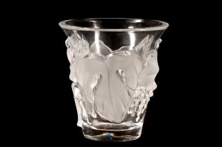 Appraisal: Lalique Crystal Samur Vase Grape Leaf Motif Lalique French founded