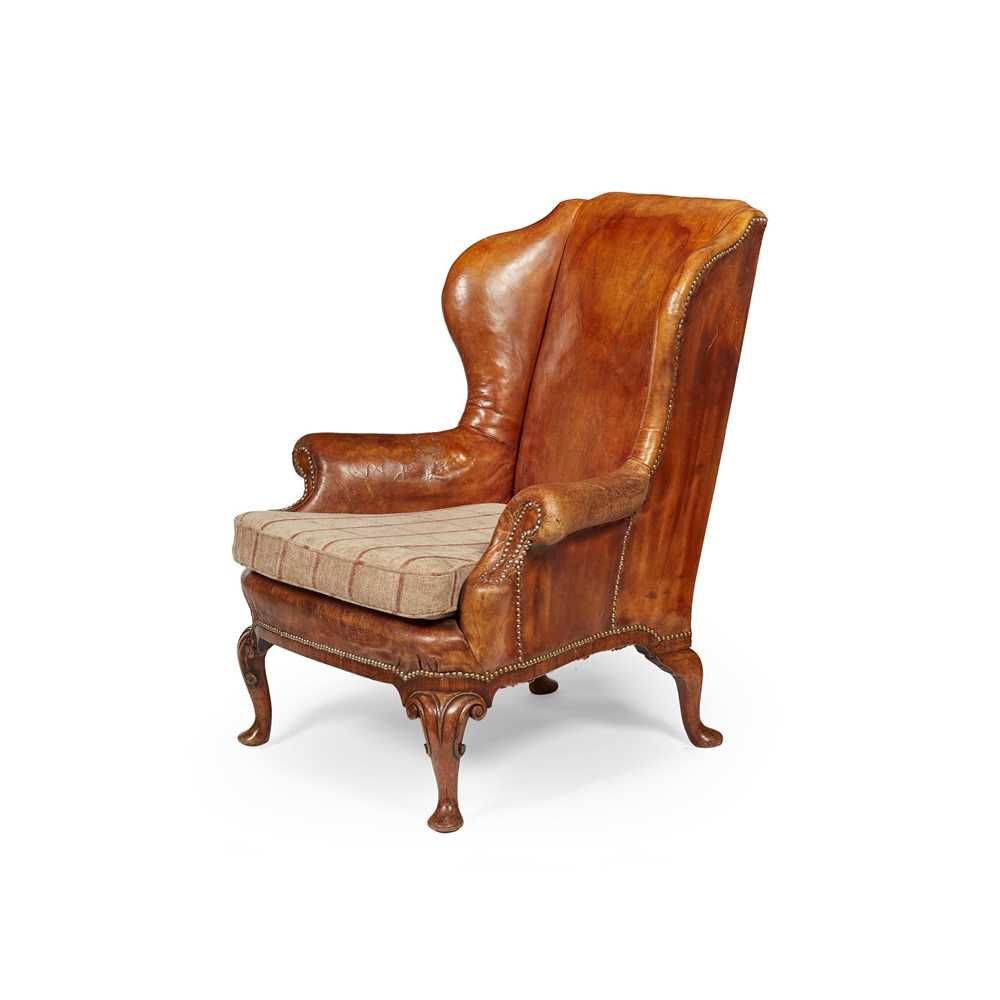 Appraisal: GEORGIAN STYLE LEATHER ARMCHAIR TH CENTURY cm wide cm high