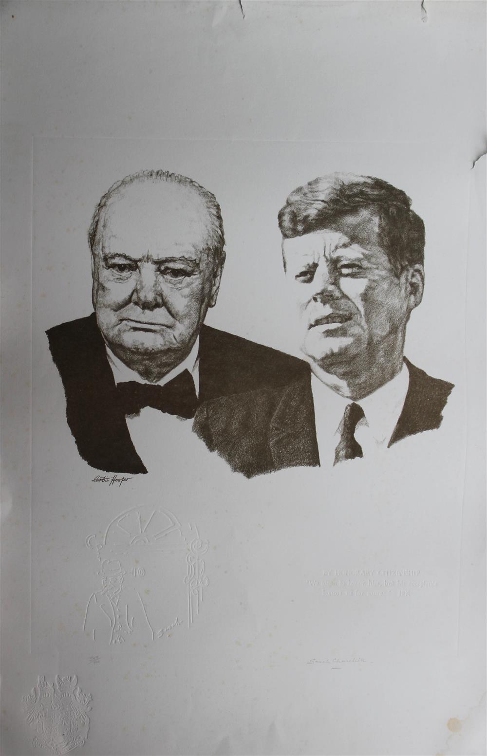 Appraisal: CURTIS HOOPER BRITISH TH CENTURY WINSTON CHURCHILL AND JOHN F