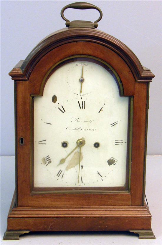 Appraisal: th century mahogany eight day bracket clock with repeating double