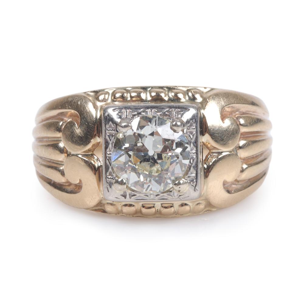 Appraisal: Old European cut estate solitaire diamond wedding ring in K