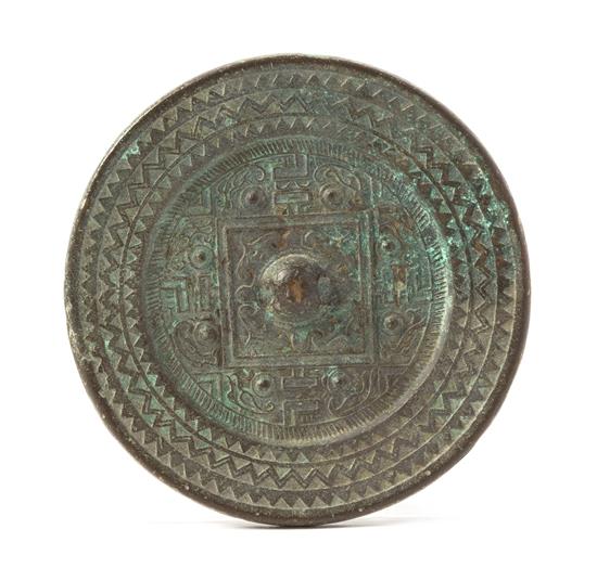 Appraisal: Sale Lot A Bronze 'TLV' Mirror possibly han dynasty the