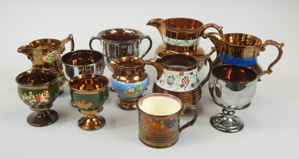 Appraisal: Various items of thC copper and silver lustre to include