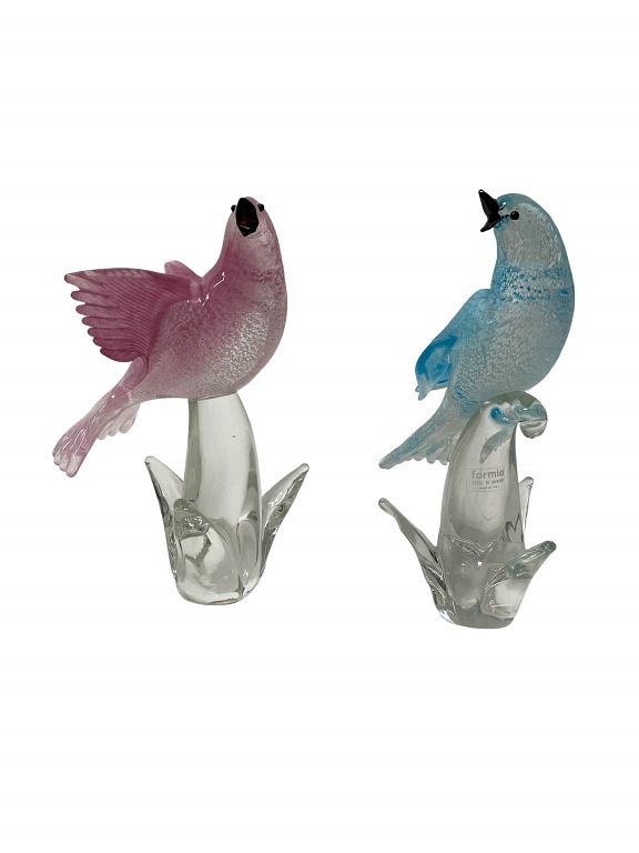 Appraisal: Pair of Italian Murano Formia Murano Birds Pair of Italian