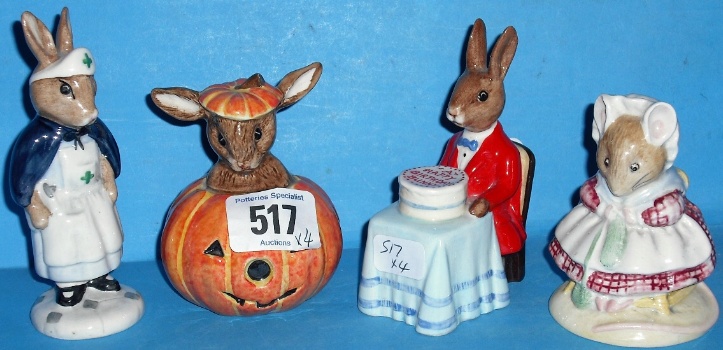 Appraisal: Royal Doulton Bunnykins Figures Happy Birthday DB Nurse DB Green