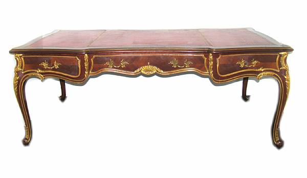 Appraisal: A Louis XV style parcel gilt and paint decorated bureau