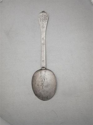 Appraisal: A William and Mary spoon with an engraved rattail pricked