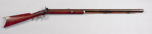 Appraisal: Pennsylvania half stock percussion rifle approx caliber with back action