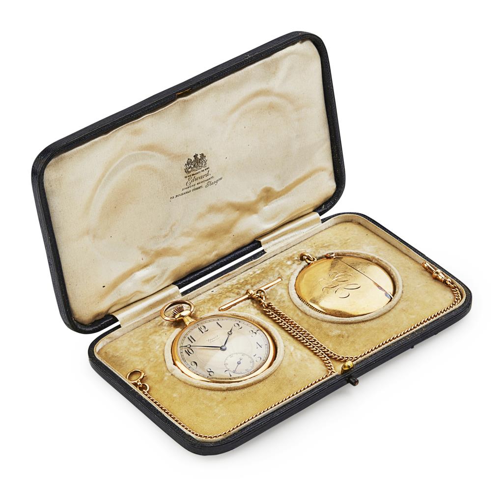 Appraisal: A cased ct gold slim line open faced pocket watch