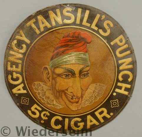 Appraisal: Round trade sign Agency Tansill's Punch Cigar with original paint