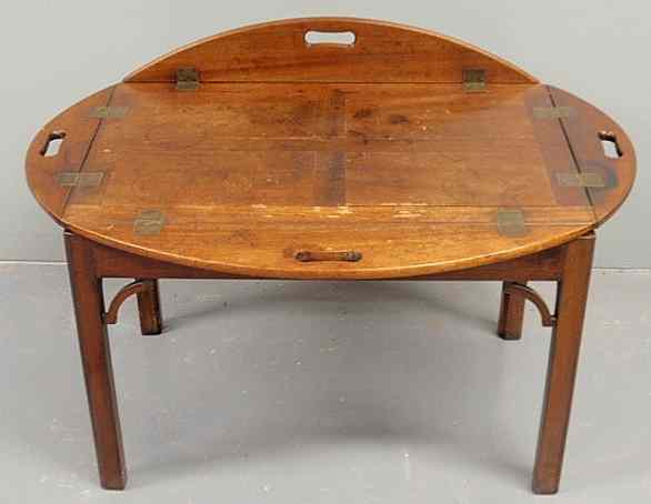 Appraisal: Chippendale style mahogany butler's tray table h top x