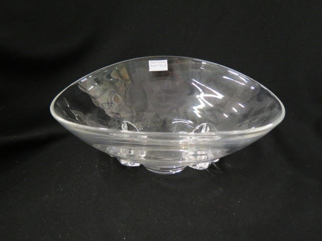 Appraisal: Steuben Crystal Bowl bow tie style base X signed excellent