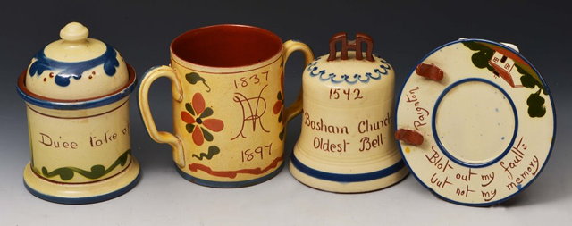 Appraisal: AN ALLER VALE POTTERY TWO HANDLED MUG inscribed Horton Bucks