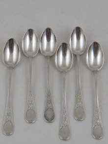 Appraisal: Karl Faberge a set of six Russian lemon tea spoons