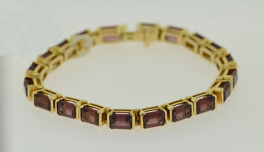 Appraisal: Jacor Tourmaline Bracelet Jacor K yellow gold and emerald cut