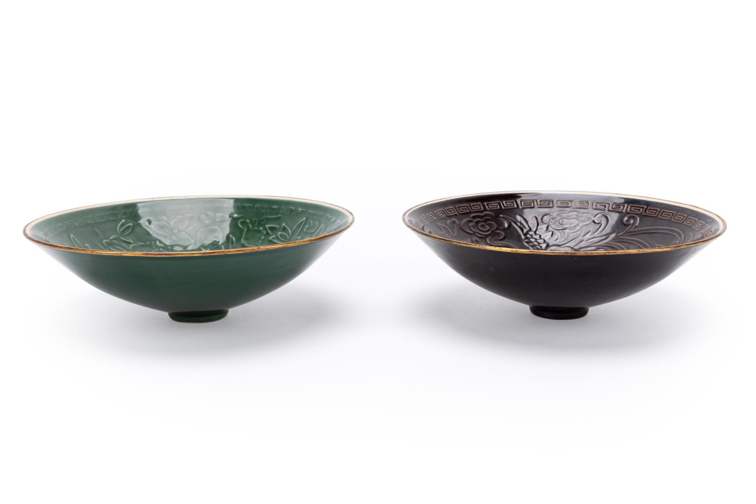 Appraisal: TWO DING WARE STYLE BOWLS Two Ding ware style bowls