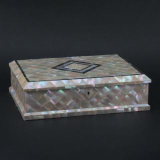 Appraisal: th Century Mother of Pearl and Abalone Jewelry Box Rectangular