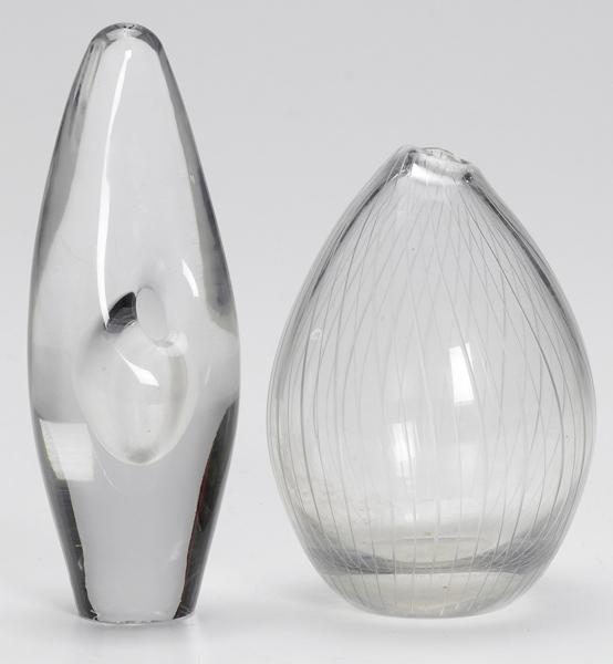 Appraisal: TIMO SARPANEVA AND TAPIO WIRKKALA Two clear bowl glass bud