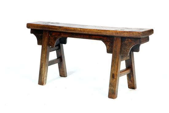 Appraisal: GATE BENCH China th century elm Natural finish ''h ''w