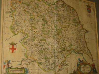 Appraisal: JOHANNES JANNSON Yorkshire hand coloured map with figural title cartouche