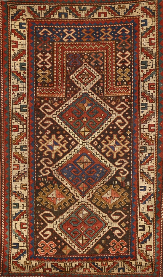 Appraisal: Caucasian Rug First Quarter th Century Within prayer arch blue