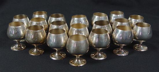 Appraisal: Group of Gorham Sterling Cordials Nineteen spherical footed sterling cordials