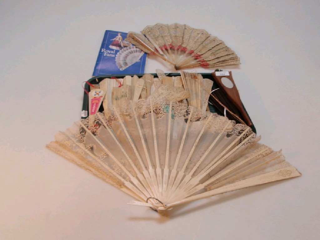 Appraisal: Assorted ivory and bone fans