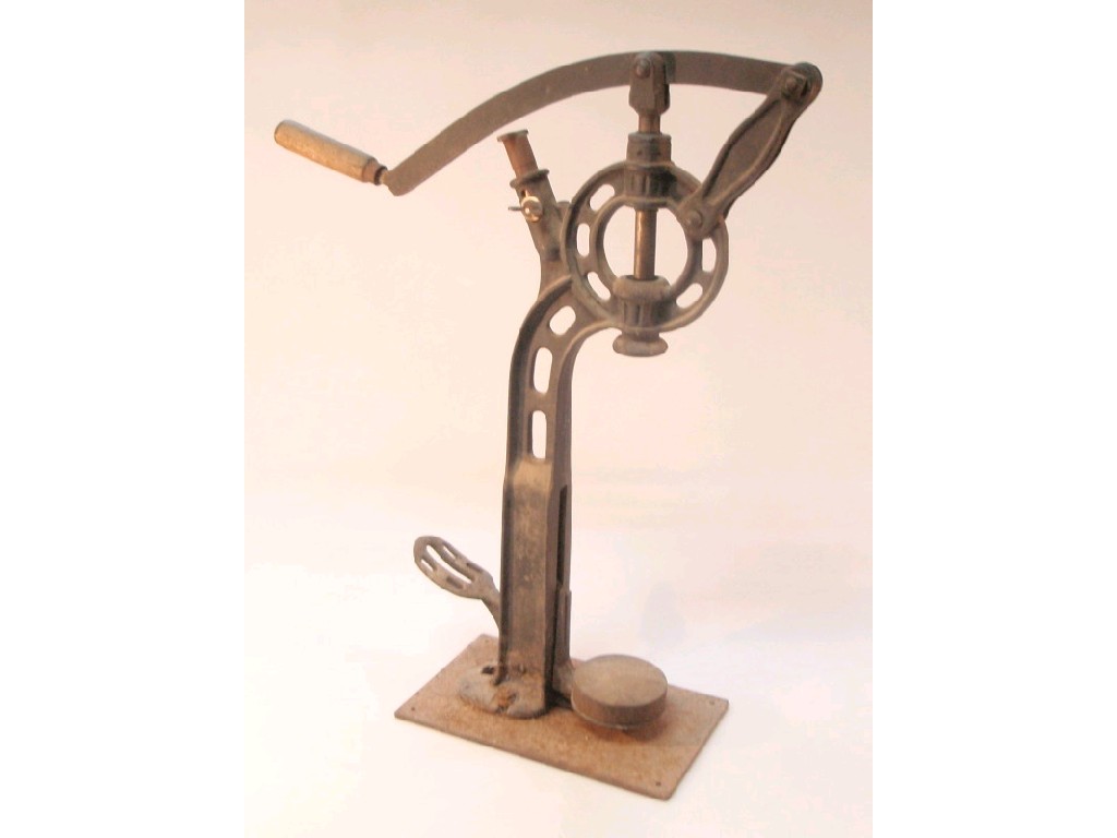 Appraisal: A cast iron corking machine with six piston lever movement