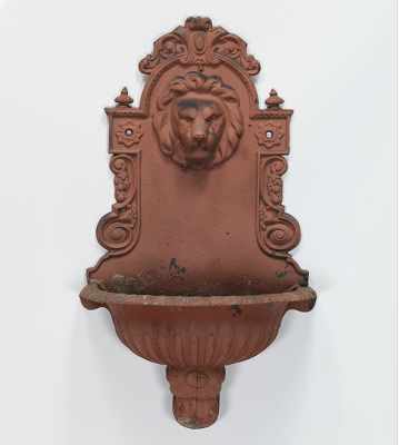 Appraisal: A Cast Aluminum Lion Mask Lavabo Cast aluminum lavabo with