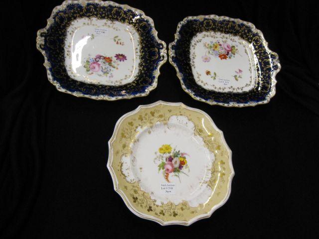 Appraisal: pcs English Porcelain pair of cobalt gold trim dessert serving