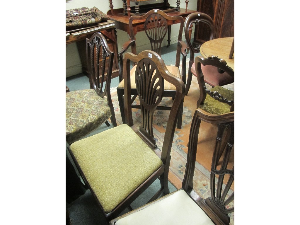 Appraisal: Six assorted th century mahogany dining chairs Provenance The Property