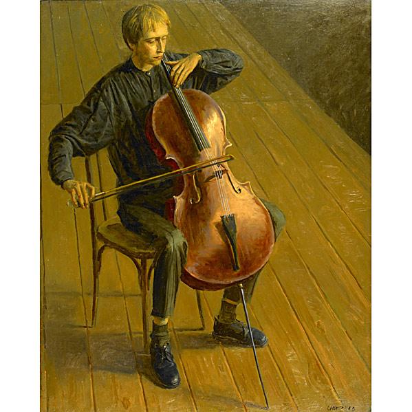 Appraisal: IVAN DMITRIEV Russian th c Oil on canvas The Cello